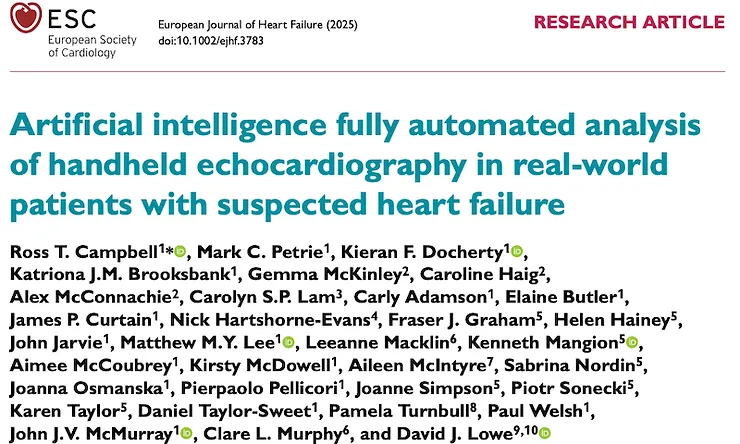 Heart Failure Diagnosis with AI Handheld Echo
