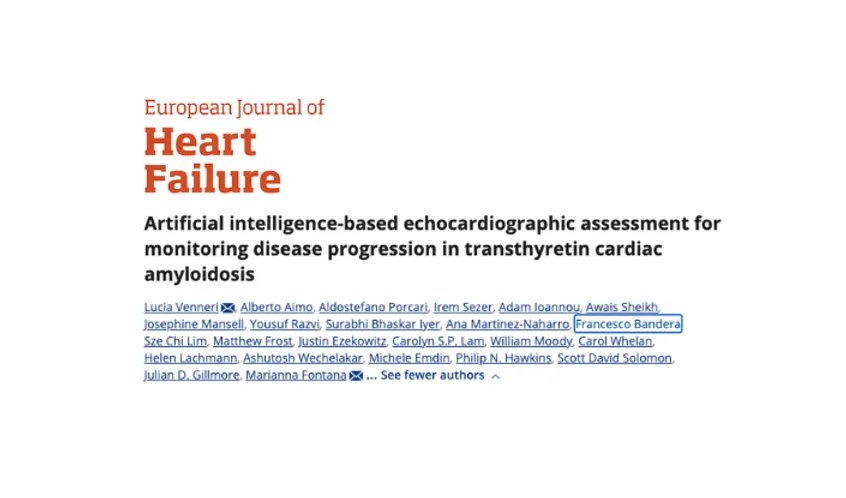 AI Echo to Track Disease Progression of Cardiac Amyloidosis