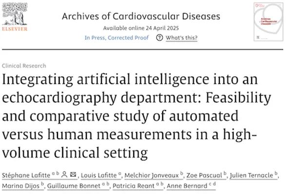 Integrating AI into an Echocardiography Department