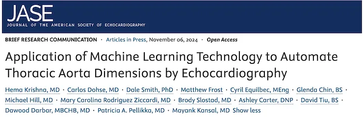 Machine Learning Technology to Automate Thoracic Aorta Dimensions by Echocardiography