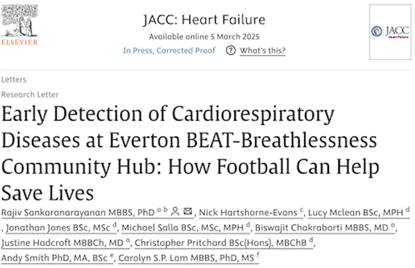 Everton BEAT-Breathlessness Community Hub: How Football Can Help Save Lives