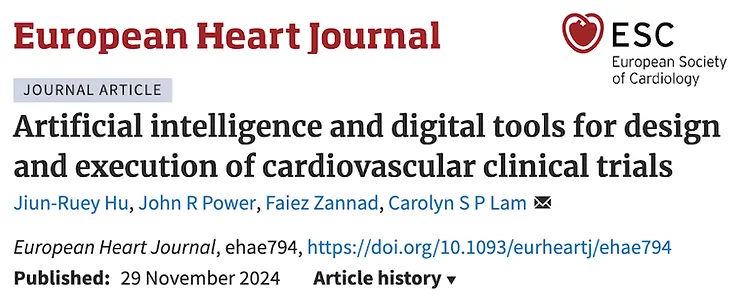 AI and digital tools for design and execution of cardiovascular clinical trials