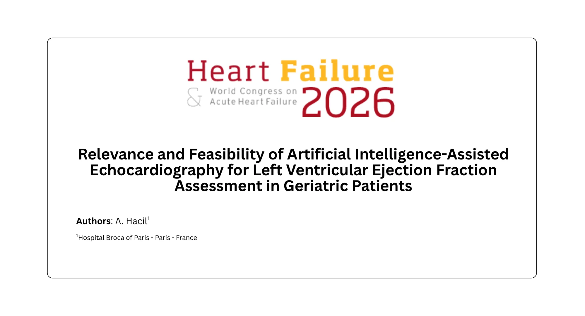 AI Echo for LVEF Assessment in Geriatric Patients
