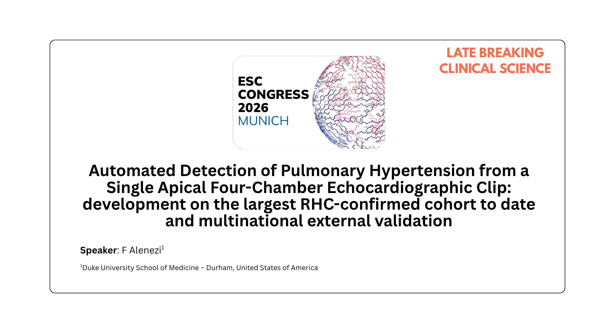 AI Detects Pulmonary Hypertension from a Single Echo Clip